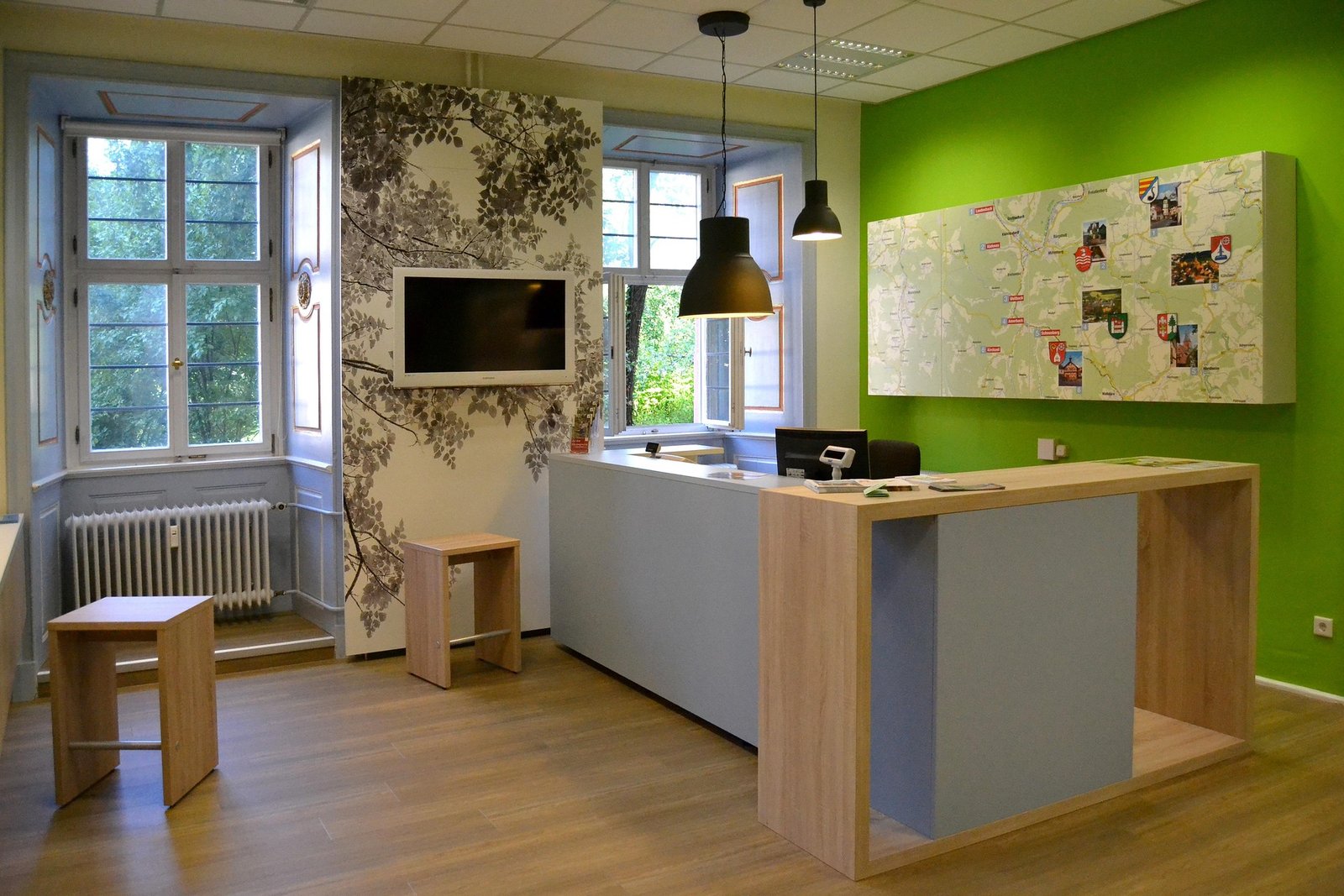 Reception area with lounge seating